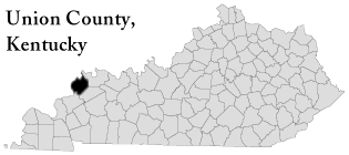 Map of Kentucky, focusing on Union County